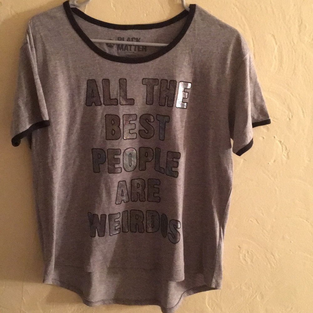 Gray and black T-shirt